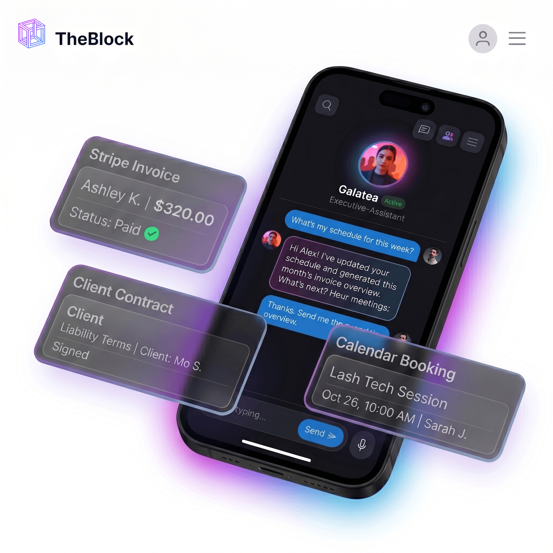 TheBlock Mobile Dashboard Mockup